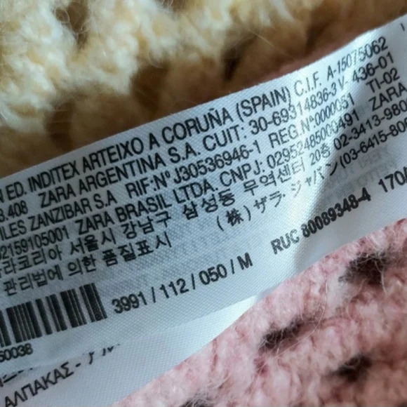 Zara Colorblock Cropped Sweater Size Medium Cottagecore Coastal Grandma - Picture 16 of 16